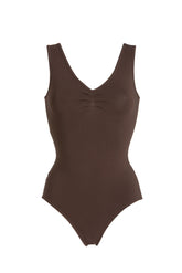 BODY CANOTTA A V MARRONE - ABBIGLIAMENTO DANZA CLASSICA & BALLET | DEHA