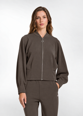 BOMBER FULL ZIP IN MODAL SOFT TOUCH MARRONE - Felpe e Maglie | DEHA