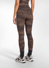 LEGGINGS IN MICROFIBRA CON STAMPA ALLOVER OTHER - CLOUDY BROWN | DEHA