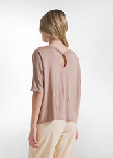 T-SHIRT FLUIDA IN VISCOSA MARRONE - KHAKI BROWN | DEHA