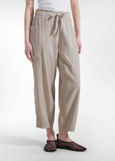 PANTALONI BALLOON IN TWILL DI LYOCELL BEIGE - CLAY BEIGE | DEHA