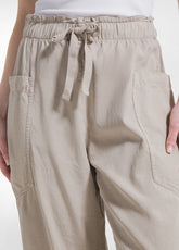 PANTALONI BALLOON IN TWILL DI LYOCELL BEIGE - CLAY BEIGE | DEHA