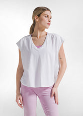 SET T-SHIRT LOOSE FIT BIANCA E PANTALONI JAZZ EFFETTO FADE ROSA - | DEHA