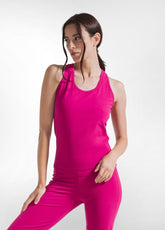PINK STRETCH JERSEY RACING TOP - FUCHSIA PINK | DEHA