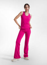 PINK STRETCH JERSEY RACING TOP - FUCHSIA PINK | DEHA