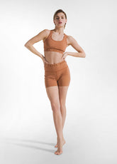 JERSEY STRETCH SHORTS - BROWN - Sports shorts - Outlet | DEHA