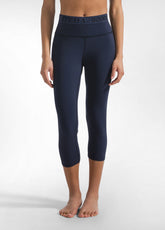 Stretch Plain Leggings With 7/8 Length - Blue - BLUE NIGHT | DEHA