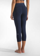 Stretch Plain Leggings With 7/8 Length - Blue - BLUE NIGHT | DEHA
