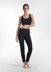 LEGGINGS IN JERSEY STRETCH CON LOGO NERO - BLACK | DEHA