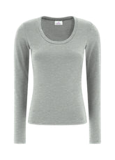 LONG SLEEVE STRETCH T-SHIRT - GREY - DEHA ESSENTIALS | DEHA