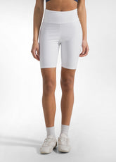 JERSEY STRETCH BIKER SHORTS - WHITE - WHITE | DEHA