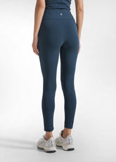 HIGH WAISTED BLUE STRETCH JERSEY LEGGINGS - NIGHT BLUE | DEHA