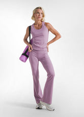 PANTALONI PALAZZO IN JERSEY STRETCH LILLA - DUSTY LILAC | DEHA