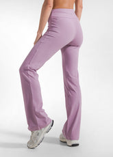 PURPLE STRETCH JERSEY PALAZZO PANTS - DUSTY LILAC | DEHA
