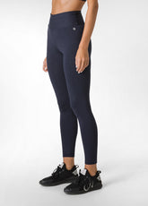 High Waist Solid Color Leggings - Blue - BLUE NIGHT | DEHA