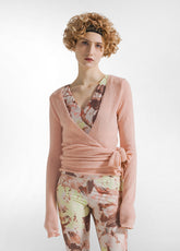 CARDIGAN INCROCIATO IN BOUCLE' ROSA - CORAL PINK | DEHA