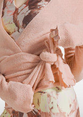 CARDIGAN INCROCIATO IN BOUCLE' ROSA - CORAL PINK | DEHA