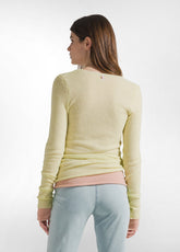 CARDIGAN INCROCIATO IN BOUCLE' GIALLO - PASTEL YELLOW | DEHA