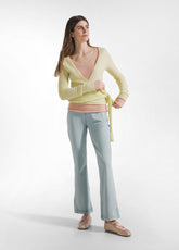 CARDIGAN INCROCIATO IN BOUCLE' GIALLO - PASTEL YELLOW | DEHA