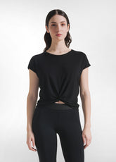 T-SHIRT YOGA CON NODO NERO - BLACK | DEHA