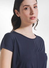 T-SHIRT IN VISCOSA CON NODO BLU - BLUE NIGHT | DEHA