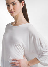 T-SHIRT YOGA OVERSIZE TINTA UNITA BIANCO - Set Yoga / Pilates | DEHA