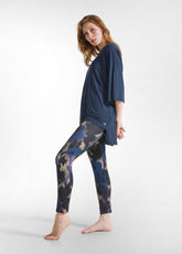 OVERSIZE-T-SHIRT AUS VISKOSE - BLAU - NIGHT BLUE | DEHA