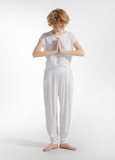 PANTALONE ODALISCA IN VISCOSA BIANCO - Set Yoga / Pilates | DEHA