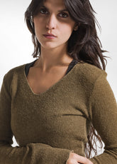 MAGLIA BOUCLE' MARRONE - KAKI BROWN | DEHA