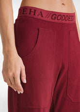 PANTALONE MAGNUM IN JERSEY ROSSO - CORDOVAN RED | DEHA