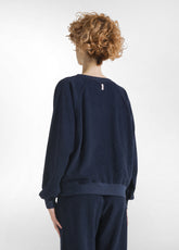 FRENCH TERRY CREWNECK SWEATSHIRT - BLUE - BLUE NIGHT | DEHA