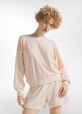 FRENCH TERRY CREWNECK SWEATSHIRT - PINK - LIGHT PINK | DEHA