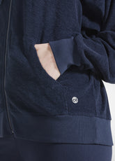 FRENCH TERRY FULL ZIP HOODIE - BLUE - BLUE NIGHT | DEHA