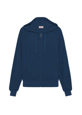 FRENCH TERRY FULL ZIP HOODIE - BLUE - BLUE NIGHT | DEHA