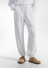 PANTALONI JOGGER IN SPUGNA BIANCO - WHITE | DEHA
