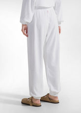PANTALONI JOGGER IN SPUGNA BIANCO - WHITE | DEHA