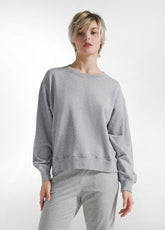 FELPA ORGANICA GIROCOLLO GRIGIO - GREY MELANGE | DEHA