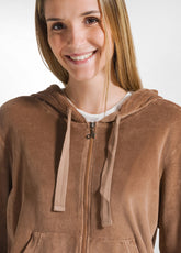 LOUNGE-KAPUZENSWEATSHIRT AUS CHENILLE - BRAUN - GLACE' BROWN | DEHA