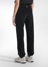 CHENILLE TROUSERS WITH ELASTIC CUFF - BLACK - BLACK | DEHA