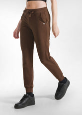 PANTALONE JOGGER CON POLSINO MARRONE - COFFEE BROWN | DEHA
