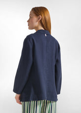 LINEN BLAZER - BLUE - BLUE NIGHT | DEHA
