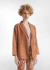 BLAZER AUS LEINEN - BRAUN - AMBER BROWN | DEHA