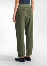 LIGHT CORDUROY DRAWSTRING PANTS - GREEN - OLIVE GREEN | DEHA