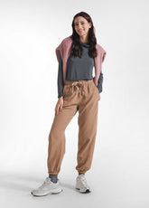 PANTALONI IN VELLUTO CON COULISSE IN VITA MARRONE - CAMEL BROWN | DEHA