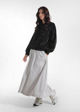 GONNA IN VELLUTO CON COULISSE IN VITA GRIGIO - ICE GREY | DEHA