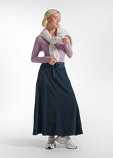 VELVET SKIRT WITH DRAWSTRING WAIST BLUE - Dresses, skirts, and suits - Outlet | DEHA