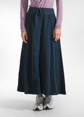 VELVET SKIRT WITH DRAWSTRING WAIST BLUE - NIGHT BLUE | DEHA