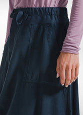 VELVET SKIRT WITH DRAWSTRING WAIST BLUE - Dresses, skirts, and suits - Outlet | DEHA