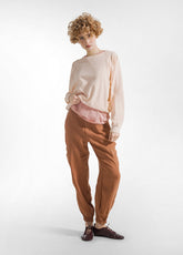 LINEN CARGO PANTS - BROWN - AMBER BROWN | DEHA