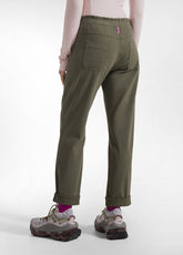 STRAIGHT TROUSERS IN GREEN STRETCH GABARDINE - CAMO GREEN | DEHA